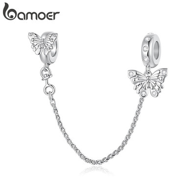 Bamoer Charms Hạt Bướm Silicone Dây Xích An Toàn Phụ Kiện DIY Vòng Tay Cho Nữ Quà Tặng