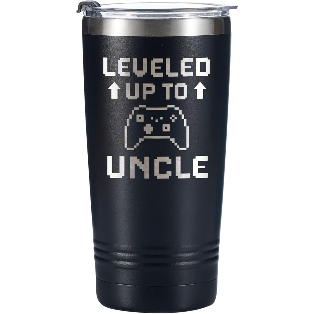 Onebttl Uncle Quà tặng từ Niece Nephew, Level Up to Uncle, Cốc cà phê du lịch Tumbler, Cách nhiệt bằ
