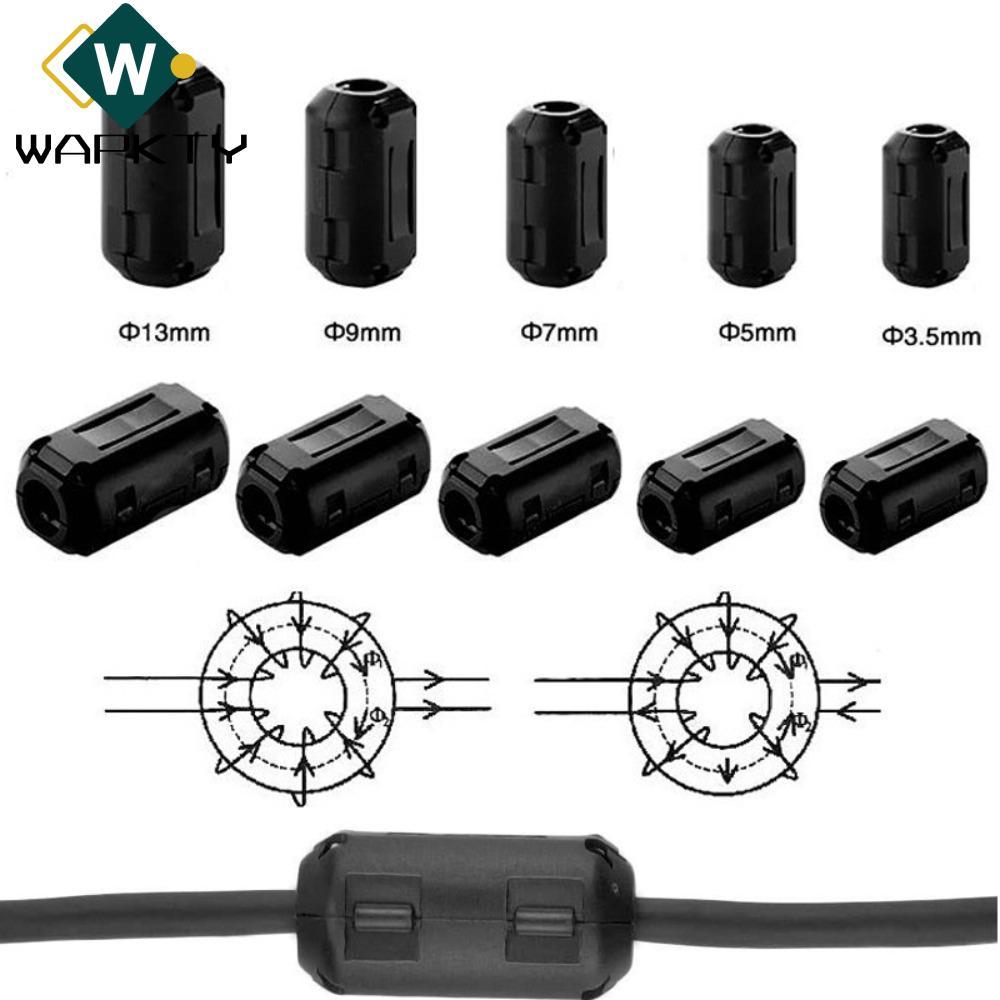 WAPKTY Choke Coil EMI RFI Ồn, Kẹp hạt Ferrite lõi vòng chống nhiễu màu đen, Kẹp lọc loại Snap Snap S