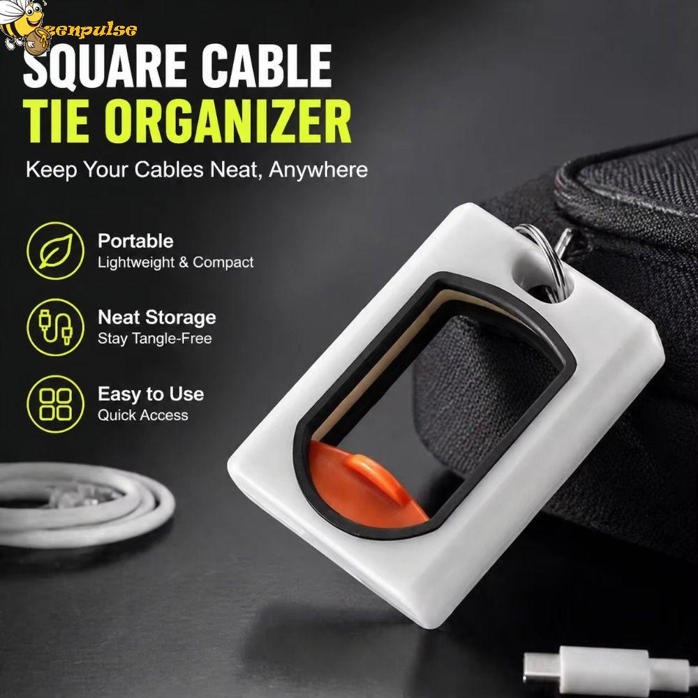 ZENPULSE Cable Tie Organizer, Glow In The Dark Square Round Cable Tie Holder, Sắp xếp Nhựa Huỳnh qua