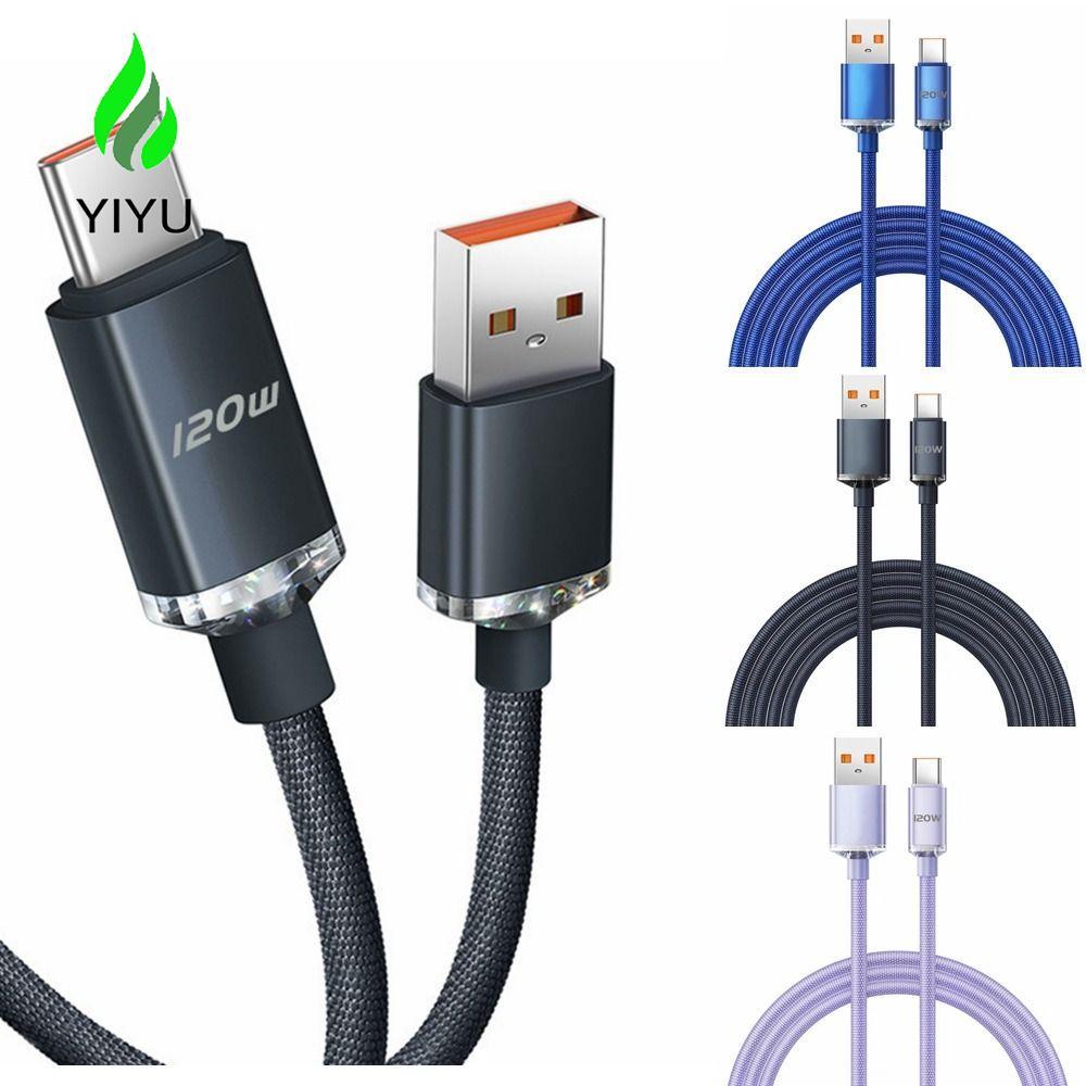 YIYU Dây sạc nhanh YIYU 120W 6A, Vải USB C 120W Cáp USB Type C, Dây dữ liệu Sạc siêu nhanh USB Type 