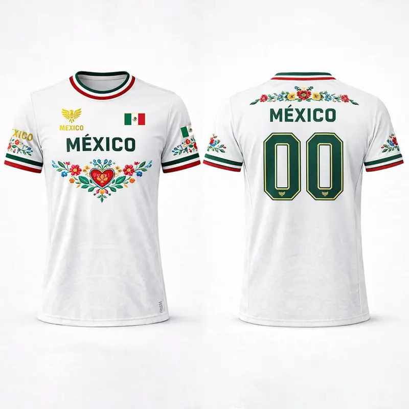 Mexico Retro In Áo Thể Thao Cờ Mexico Đồ Họa Thời Trang Áo Thun Bóng Đá Mùa Hè Unisex Thoáng Khí Nhanh Khô Áo Thường Ngày