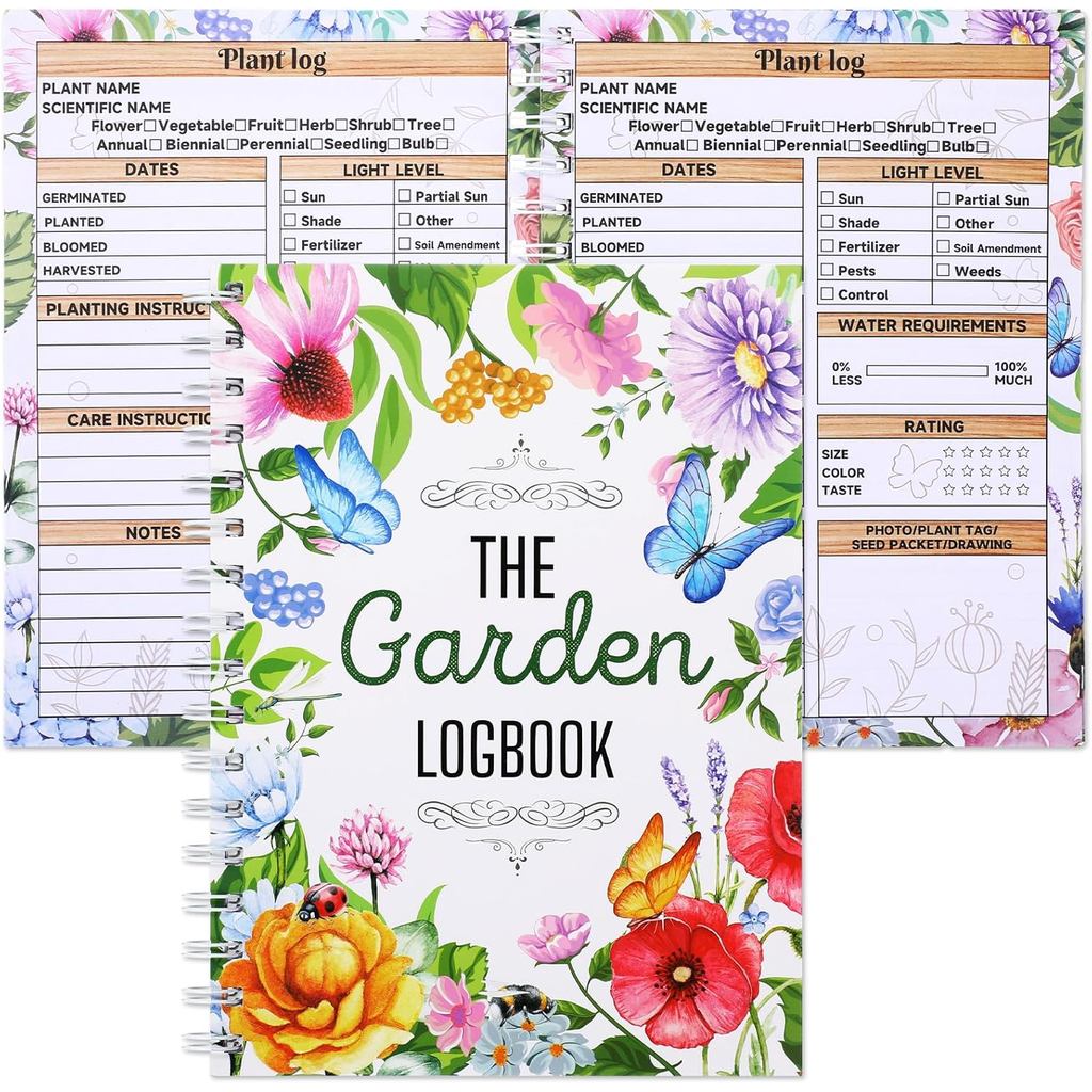 Harloon Garden Planner and Log Book Floral Garden Journal Guided Tracker Notebook Garden Diary Plann