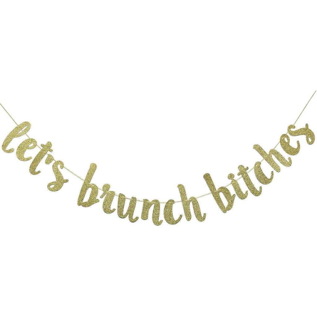 Let 's Brunch Bitches Banner Treo Vòng Hoa Cho Bachelorette Dirty Ba Mươi Trang Trí Tiệc Brunch Tran