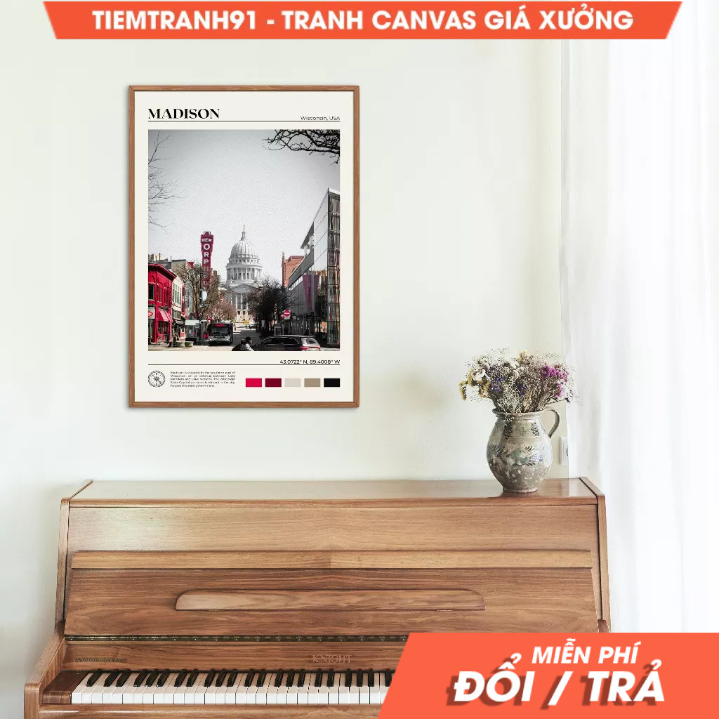 Tranh treo tường, Oil Paint, Madison Wall Art, Madison Poster, Madison Photo, Madison Wall Decor, Wi