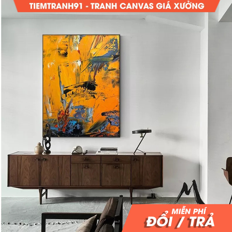 Tranh treo tường, Extra Large Painting On Canvas,Large Orange Abstract Painting, Contemporary Art La