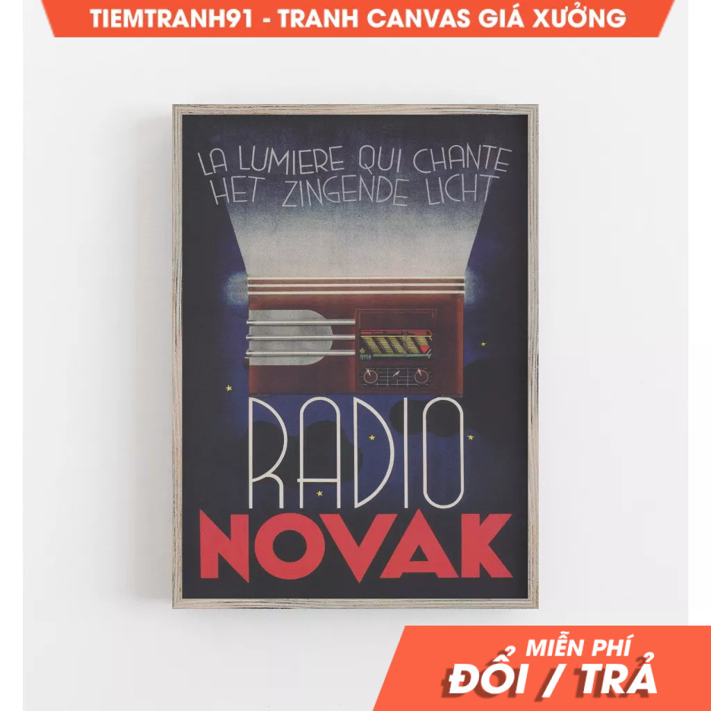 Tranh treo tường, Radio Wall Art, Vintage Music Print, Art Deco Decor, Vintage Art, Minimalist, tặng