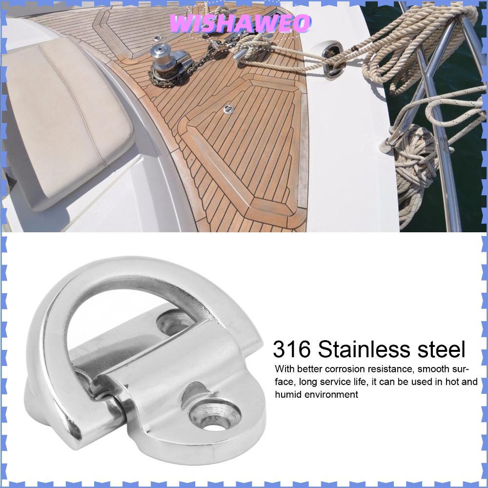 WISHAWEO Marine Folding Pad Eye, Thép không gỉ 316 60 * 58mm Deck Folding Pad Eye, Thay thế Part D R