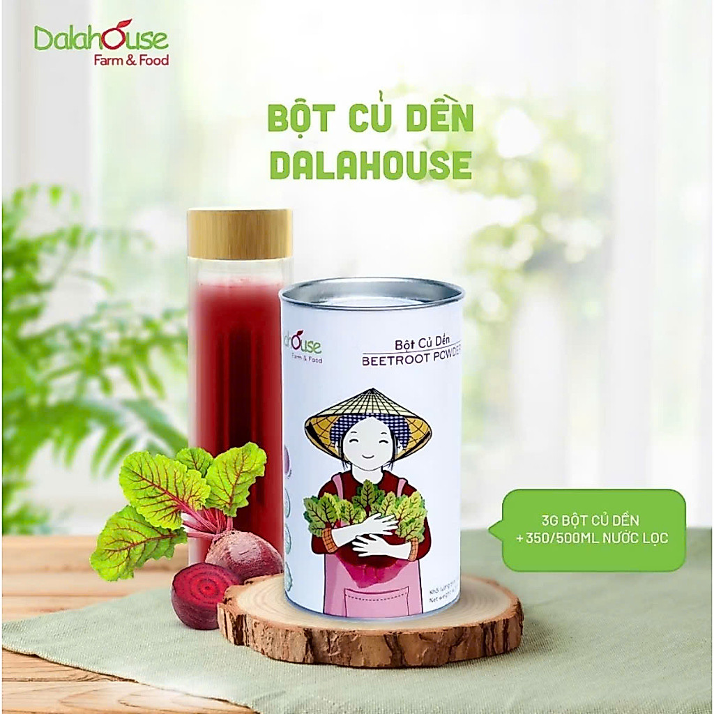 [Lon giấy 120g] Bột Củ Dền Dalahouse Hữu Cơ Nguyên Chất Sấy Lạnh Dalahouse
