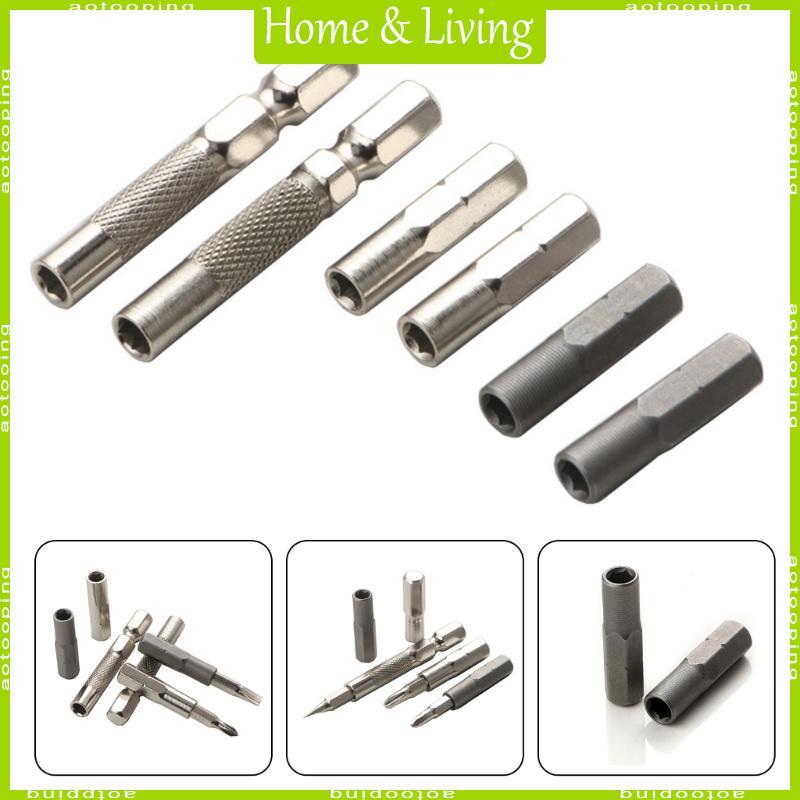2Pcs Magnetic Socket Adapter 6.35mm to 4mm Bit 1/4Inch Screwdriver Bit Adapter