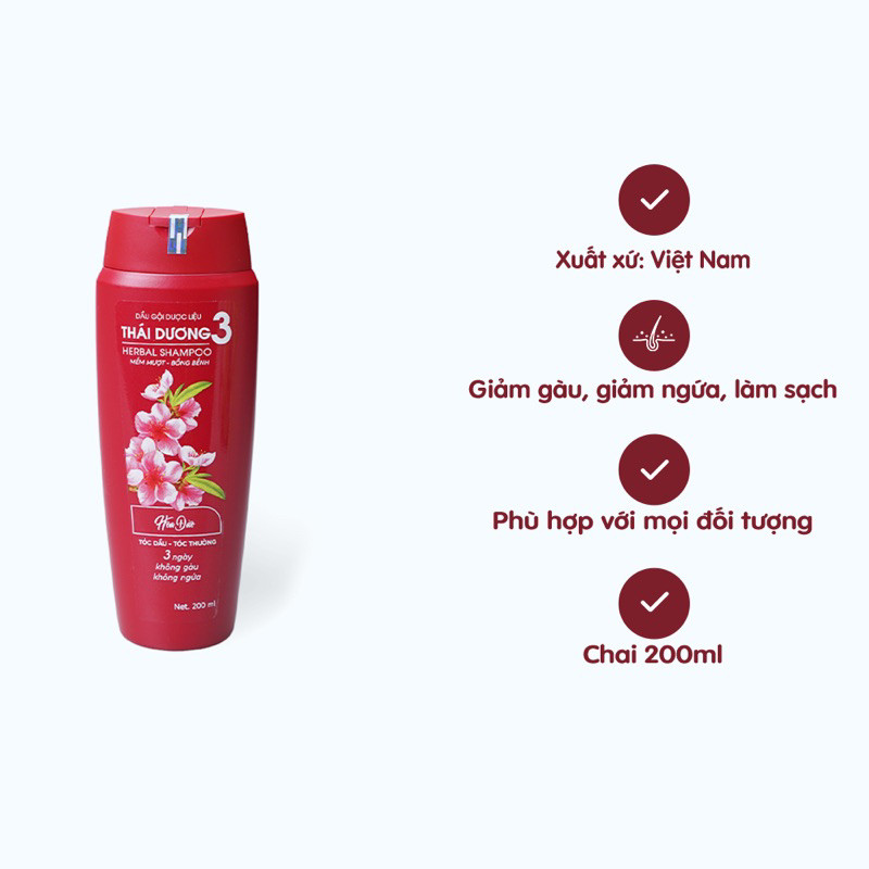 Dầu gội Thái Dương gold 3 & Thái Dương gold 7 chai 200ml