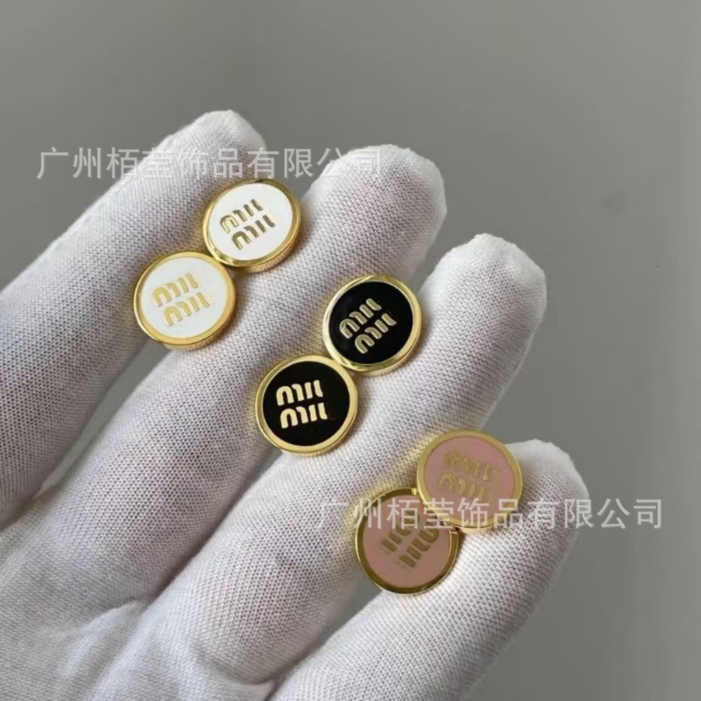 Miu Home miu Home Tricolor Tròn Men Bông Tai Nữ Thời Trang Ngọt Ngào Tính Khí Bông Tai Nữ 6.5 ALW