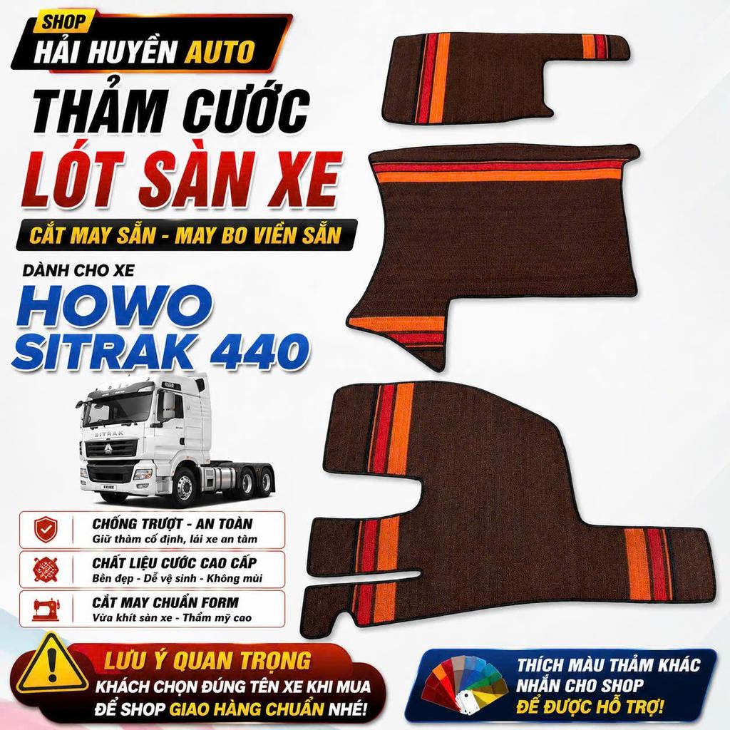 [Howo sitrak 440] Bộ thảm lót sàn cước cho xe đầu kéo Howo sitrak 440 cắt sẵn và may bo viền chống n
