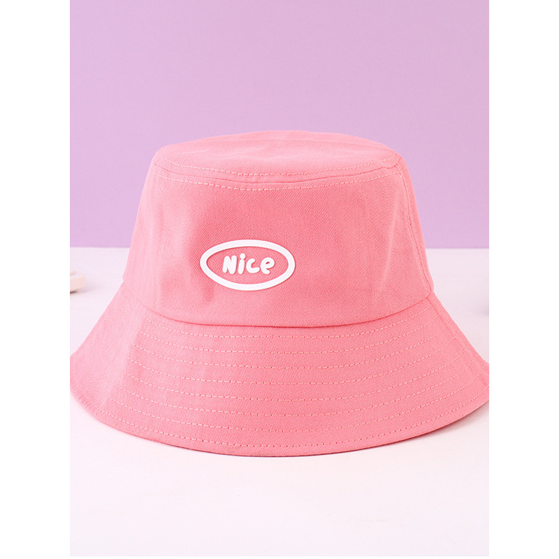 XIMIVOGUE Ximei Eslite màu đẹp Nhãn Bucket Hat-Pink