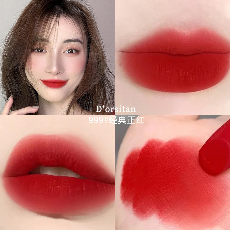 Son Môi 999 Dưỡng Ẩm Matte 888 Nhung Son Môi Tích Cực Đỏ 520 Mềm