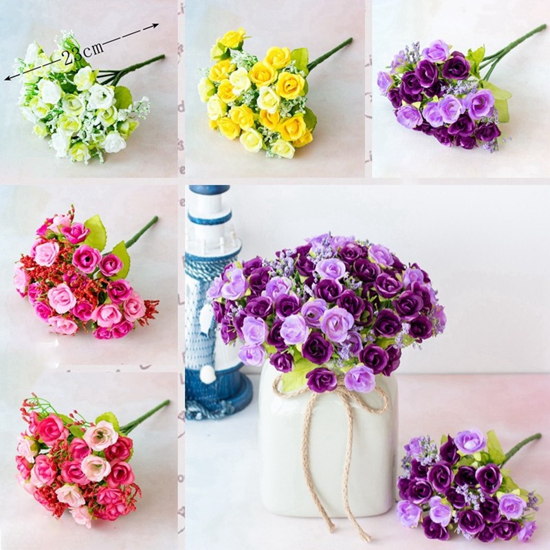 [DOLLDOLL-VN]Künstliche Blumen Rose Decoration Dekoration Strauß Display Wedding Fake