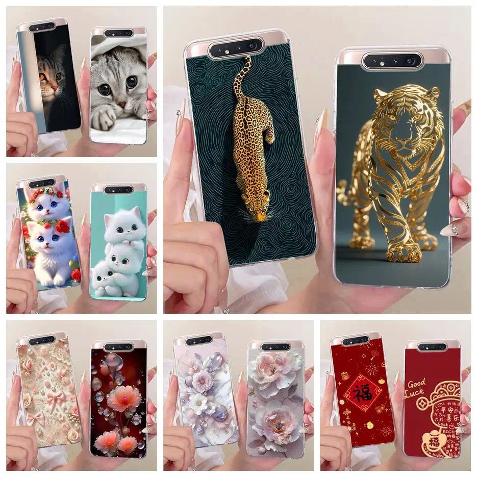 Dành Cho Samsung Galaxy A80 Ốp Lưng SM-A805F Cool Leopard Tiger Sơn Vỏ Mềm Mỏng Điện Thoại Dành Cho 
