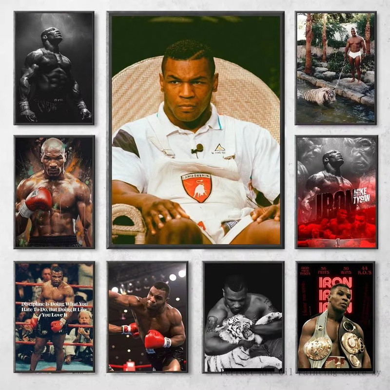 1 mảnh Mike Tyson poster nghệ thuật canvas in quán cà phê quầy bar trang trí tường