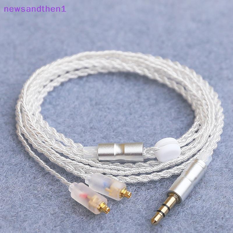 Newsandthen1 Cáp nâng cấp tai nghe HiFi MMCX 3.5mm 1.2m Cáp lõi mạ bạc cho Sennheiser IE200 / IE300 