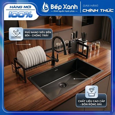 Chậu Rửa Chén Vision Manual Sink Ecalite ESL-7845OVD, Phủ nano siêu bền, màu đẹp