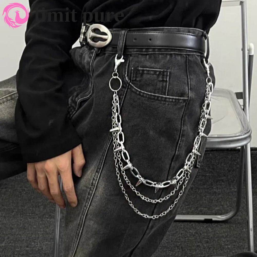LIMIT PURE Metal Eo Dây Xích Gothic Cool Jeans Phụ Kiện