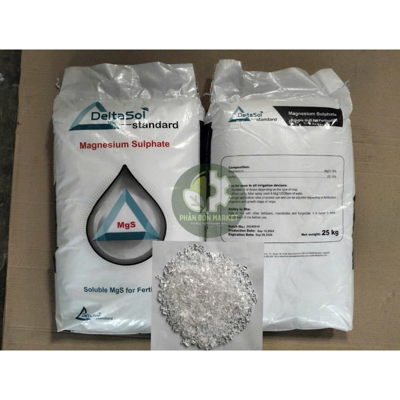 Bao 25kg phân bón mgso4.7h20 xanh lá - dày lá cây trồng