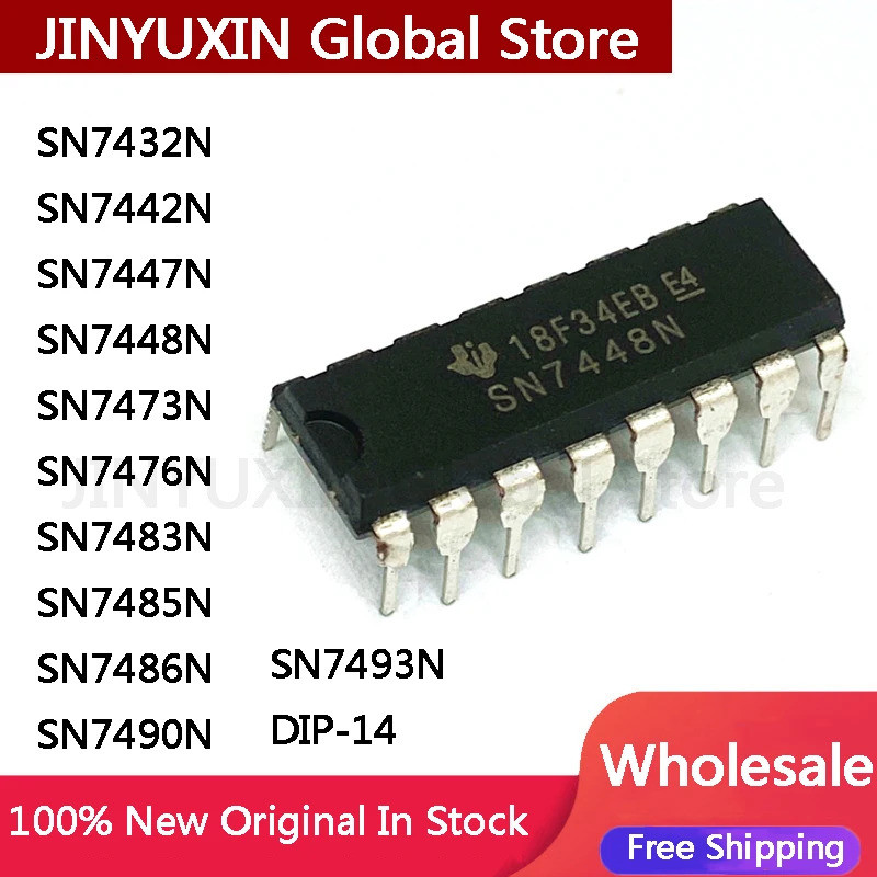 5 Cái SN7422N SN7442N SN7447N SN7448N SN7473N SN7476N SN7483N SN7485N SN7486N SN7490N SN7493N DIP-14