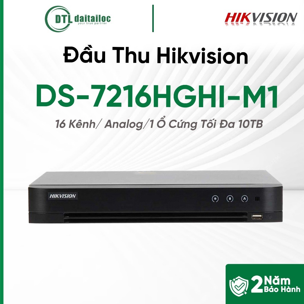 Đầu Thu Hikvision DS-7216HGHI-M1 (16 Kênh /  Analog / 1 Ổ Cứng Tối Đa 10TB) | Chính hãng | Bảo Hành 