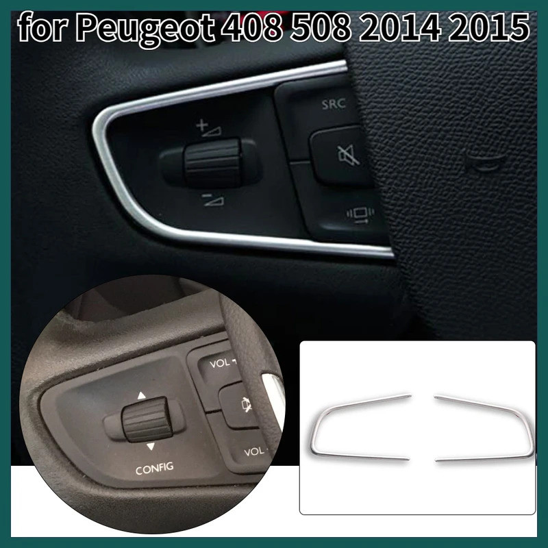 Vô Lăng Viền Dành Cho Xe Đạp Peugeot 508 2011-2016 408 2014-2020 Chrome Center Console Bên Trong Tạo
