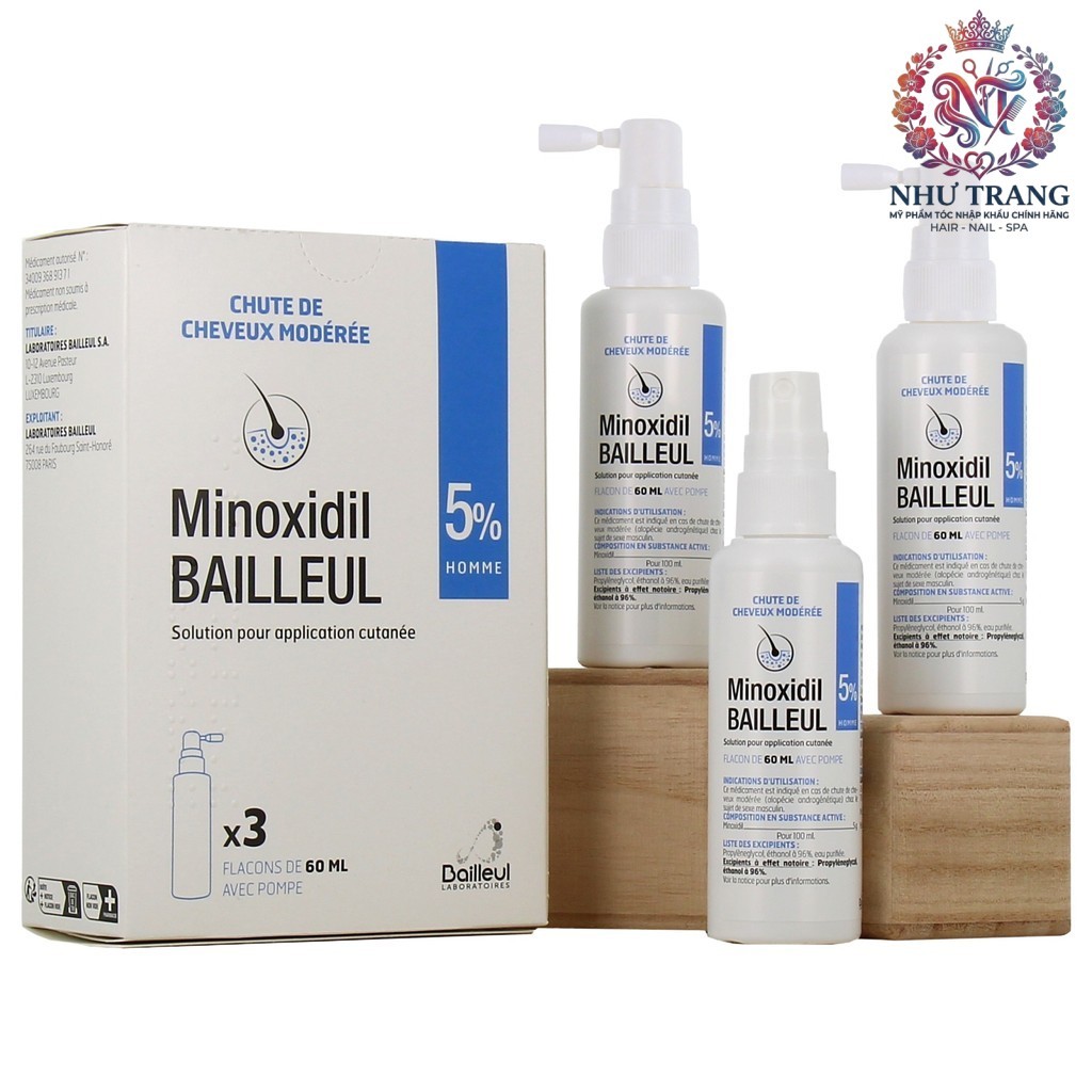 Xịt Mọc Tóc 5% Minoxidil Bailleul Ngăn Tóc Rụng, Kích Thích Mọc Tóc - Chính Hãng Pháp .NT