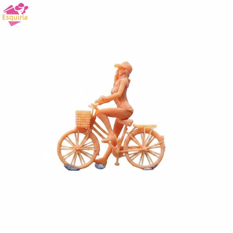 Esquirla Peach-Toned Cyclist Bike Figurine Molding Chi tiết Mini Cycle Cyclist Figurine Spoke Wheels