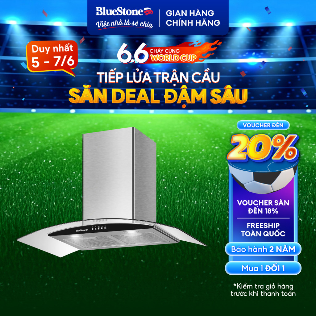 Máy Hút Mùi Kính Cong Bluestone HOB-8733 - 230W