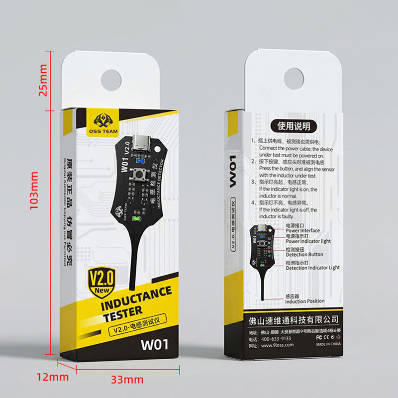 OSS W01 V20 Máy kiểm tra cảm ứng Ultra USB C Công cụ xử lý sự cố mạch chính xác cao