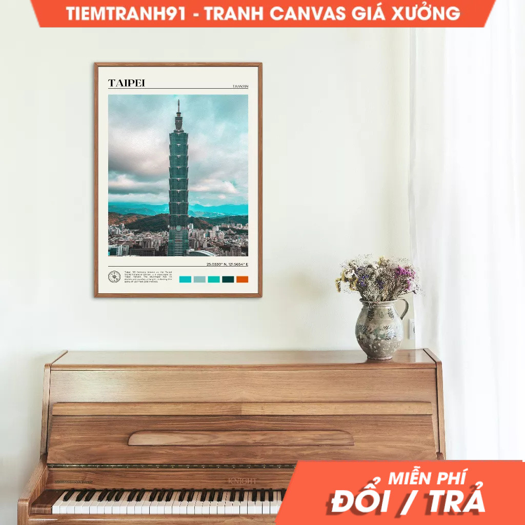 Tranh treo tường, Oil Paint, Taipei Wall Art, Taipei Poster, Taipei Photo, Taipei Wall Decor, Taiwan