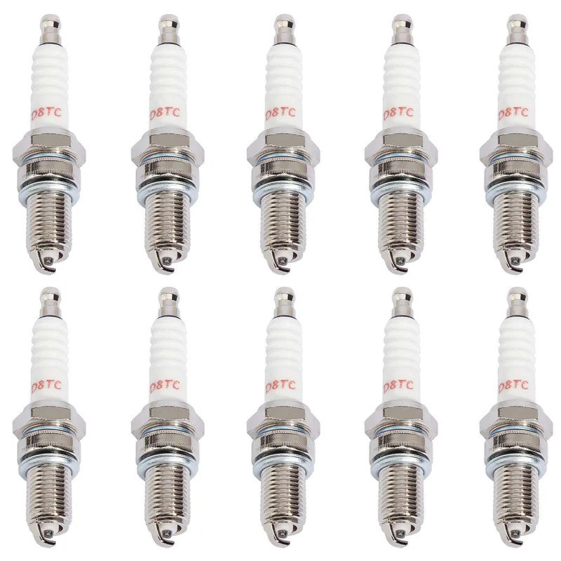 Gói 10 Bugi Cho 125cc-150cc 200cc 250cc GY6 D8TC D8EA DR8EA ATV Xe Tay Ga Go Kart Xe Máy Hố Bụi Bẩn 