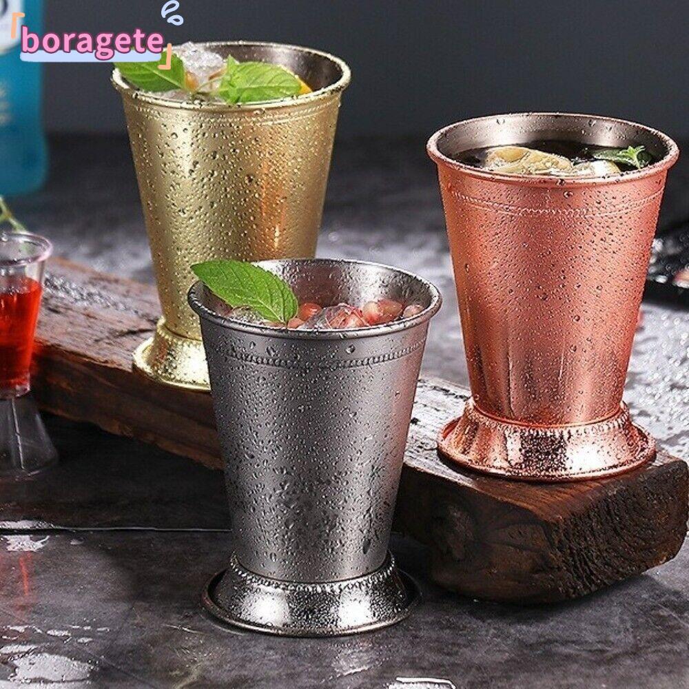 BORAGETE Cán Bạc Hà Julep Cup, Cốc Cocktail Inox 350ml, Bạc Mojito Cocktail Kính Nhà Bếp