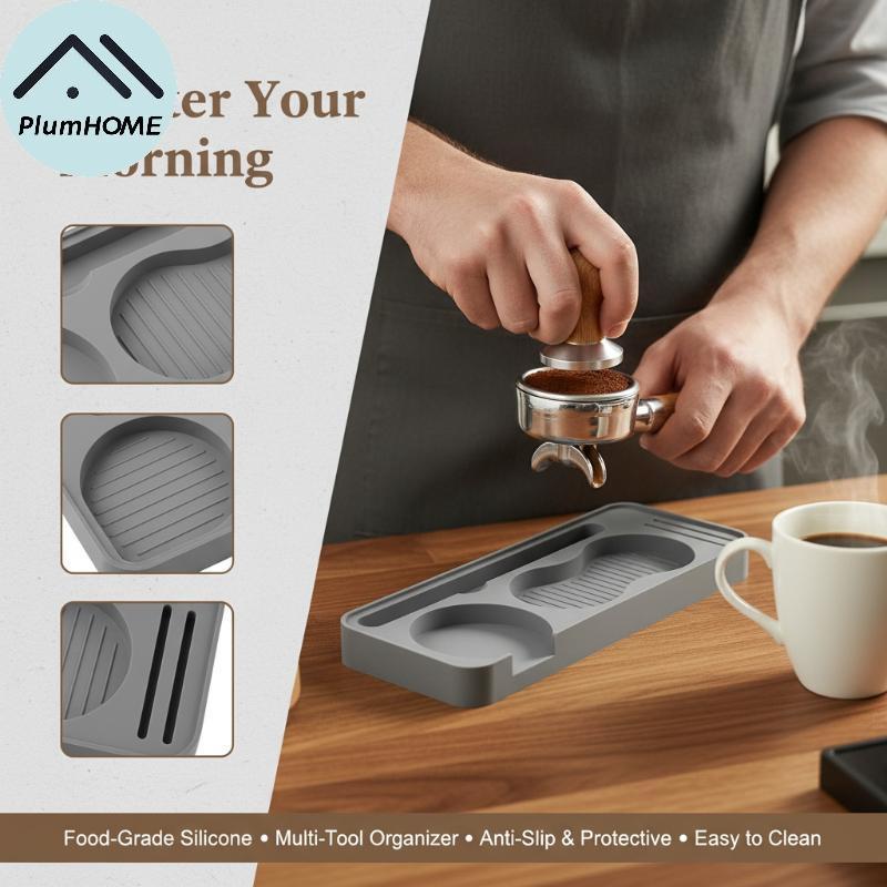 PlumHOME Silicone Coffee Press Mat Chống Trượt Tamper Pad Có Giá Đỡ Cho Barista Tools VN