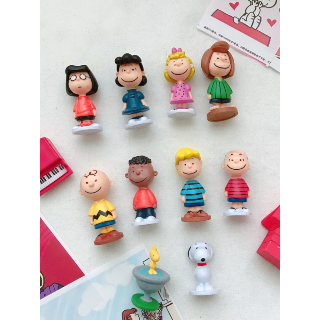 Bộ 12 Kiểu Snoopy Snoopy Snoopy Charlie Brown Bánh Phụ Kiện Trái Tim Cô Gái