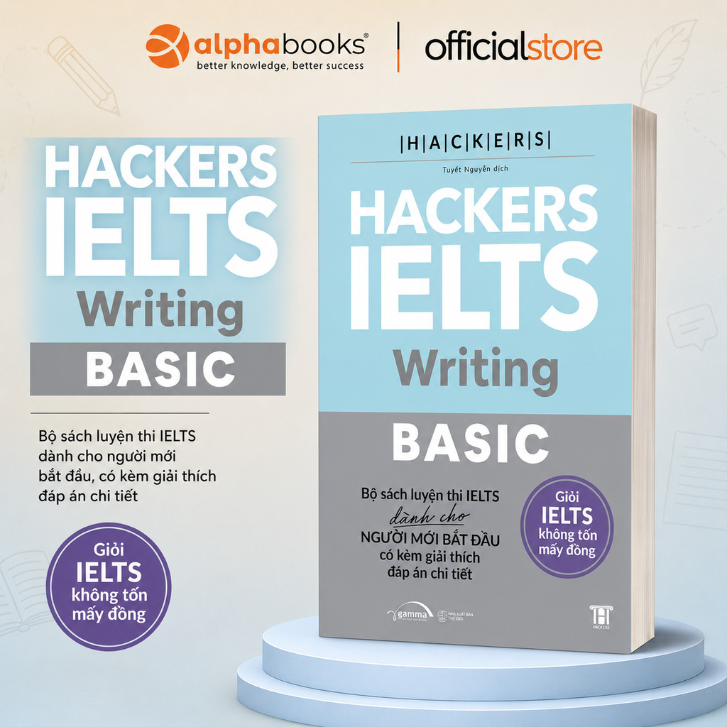 Sách - Hackers Ielts Basic Writing - Ôn luyện Viết cho người mới bắt đầu (Gamma Books)