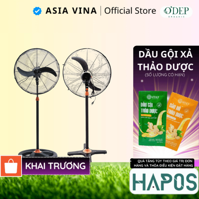 Quạt đứng công nghiệp ASIA 120W gió cực mạnh, 3 tốc độ, sải cánh 60cm tản rộng D24001 - HAPOS HSA