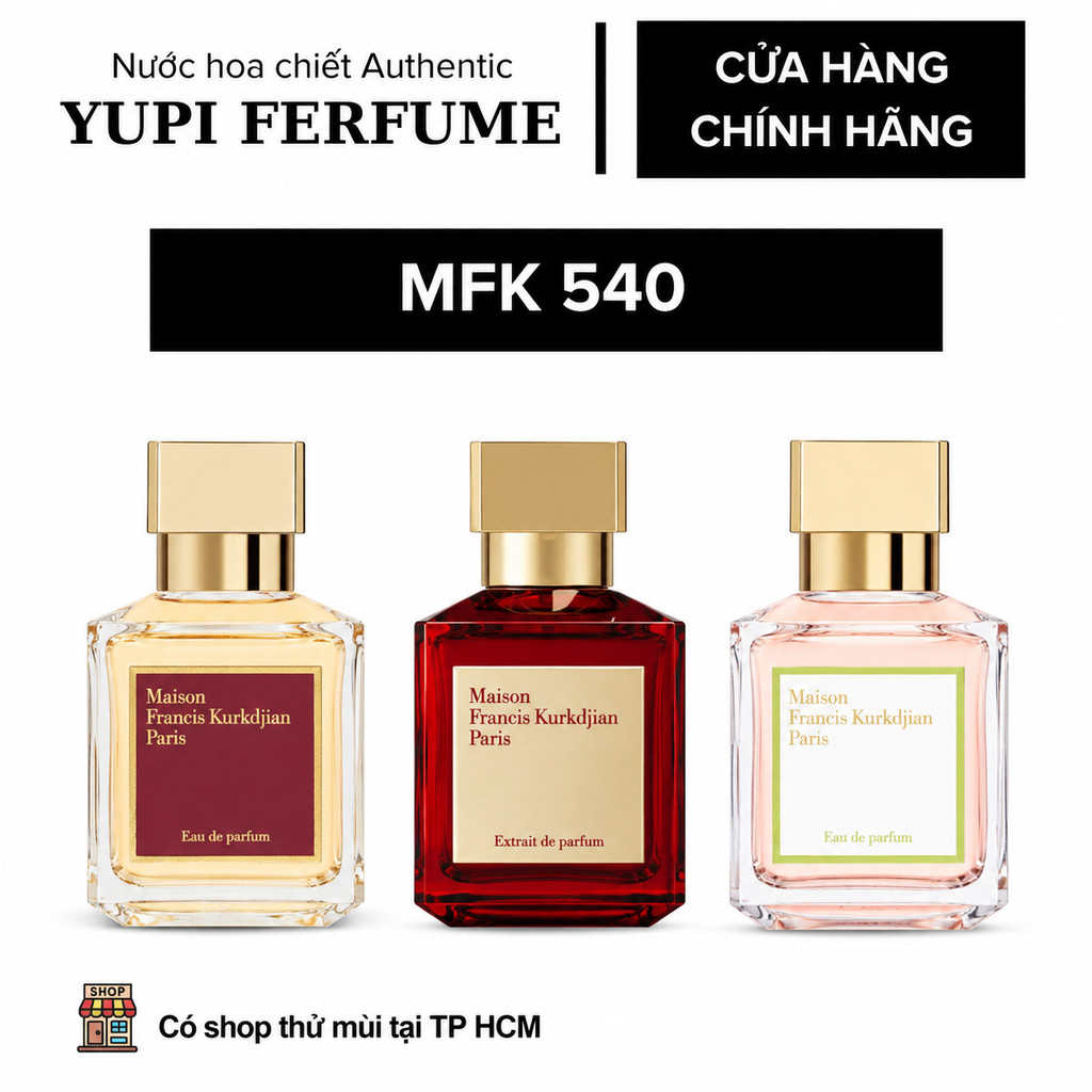 Nước Hoa Chiết MFK Baccarat Rouge 540 Extrait Unisex 2ml 5ml 10ml - Hương Ngọt Ấm Sang Trọng Quyến R