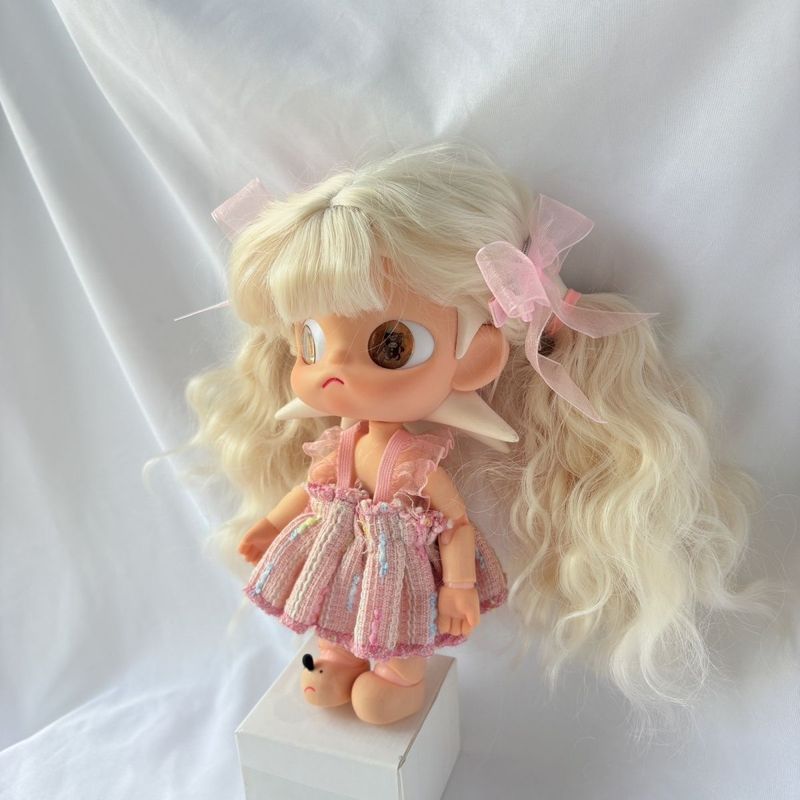 [Chỉ có Tóc Giả] Búp Bê Mini Tóc Giả Bé Mũ Trẻ Em zsiga Gazi Sister Doll bjd46 Điểm Nhỏ Vải Cotton D