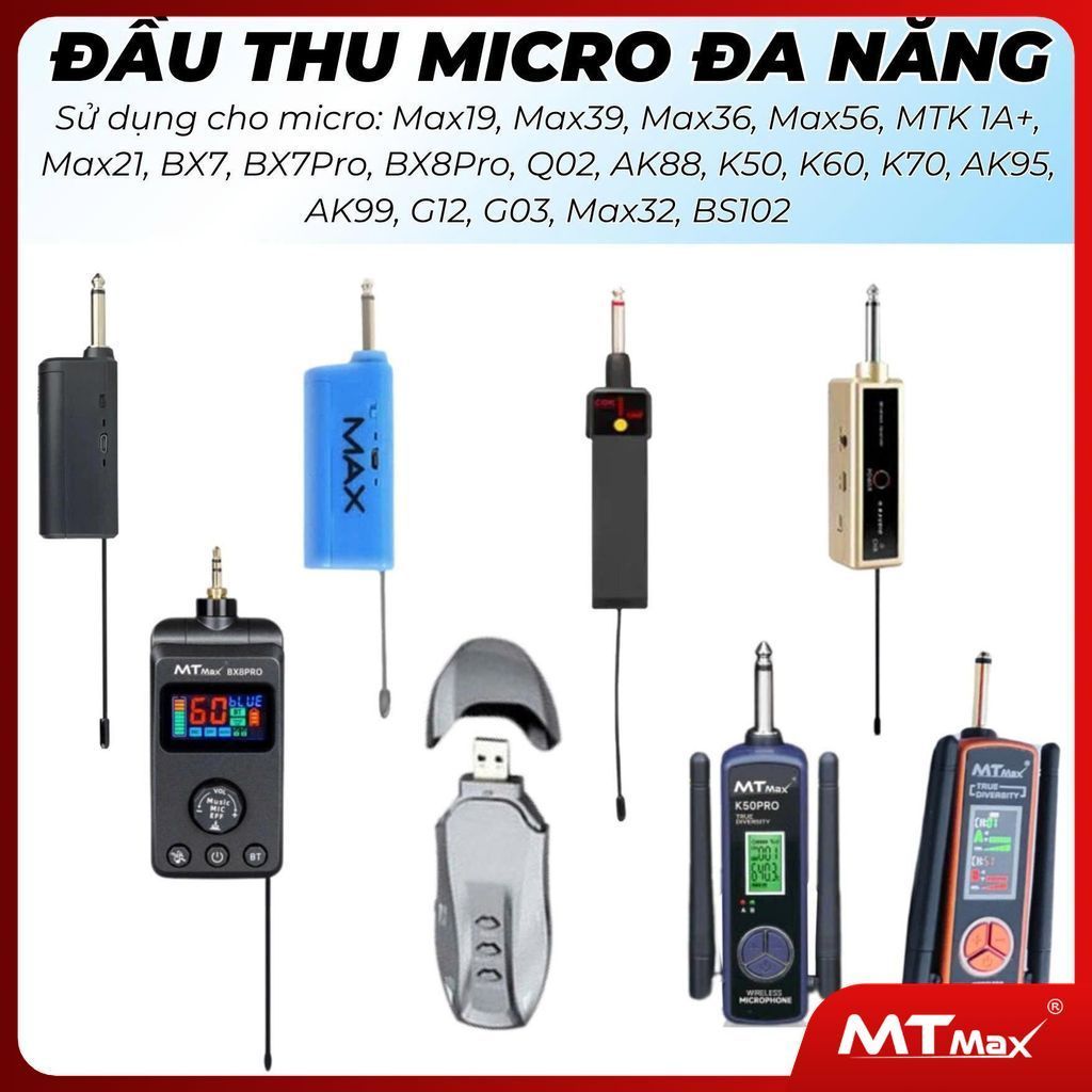Đầu Thu Micro Không Dây Dành Cho Micro MAX21- MAX39-MAX56-Max32-Bx8 pro,.. Sóng Khỏe, Bắt Mic Nhạy