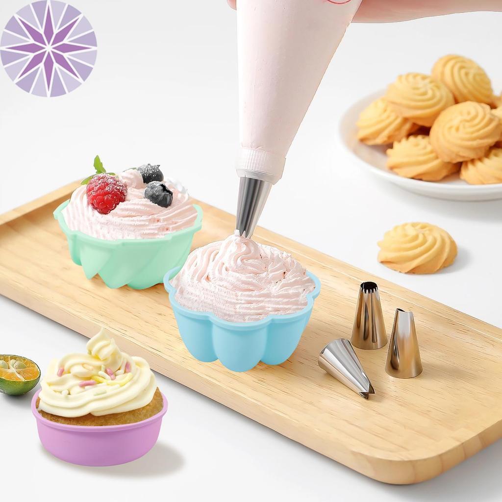 24 Chiếc Silicon Donut Khuôn Chống Dính Mini Khuôn Silicon Chịu Nhiệt Nướng Bánh Cốc Cho Bagel Muffi