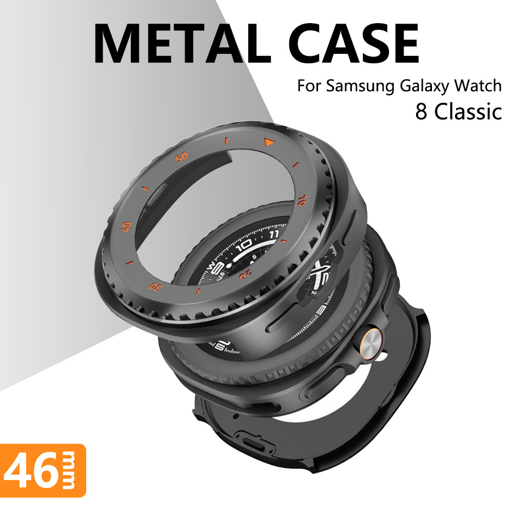 Hợp kim kim kim loại + PC cho Samsung Galaxy Watch 8 Classic 46mm Khung bảo vệ cho Galaxy Watch 8 Cl