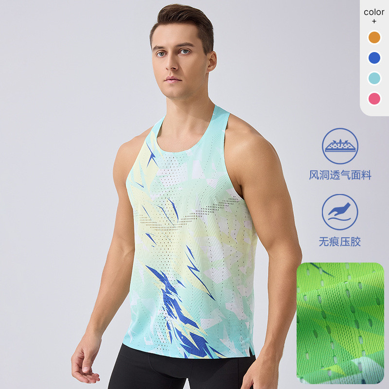 26 New Sports Vest Men's Outdoor Running Training Sleeveless T-shirt Marathon Track and Field Quick-