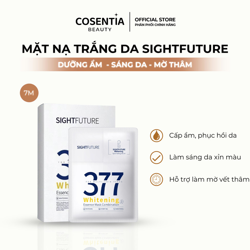 Mặt Nạ Dưỡng Sáng Da SIGHTFUTURE 377 Hộp 7 Miếng, Hỗ Trợ Làm Sáng & Đều Màu Da