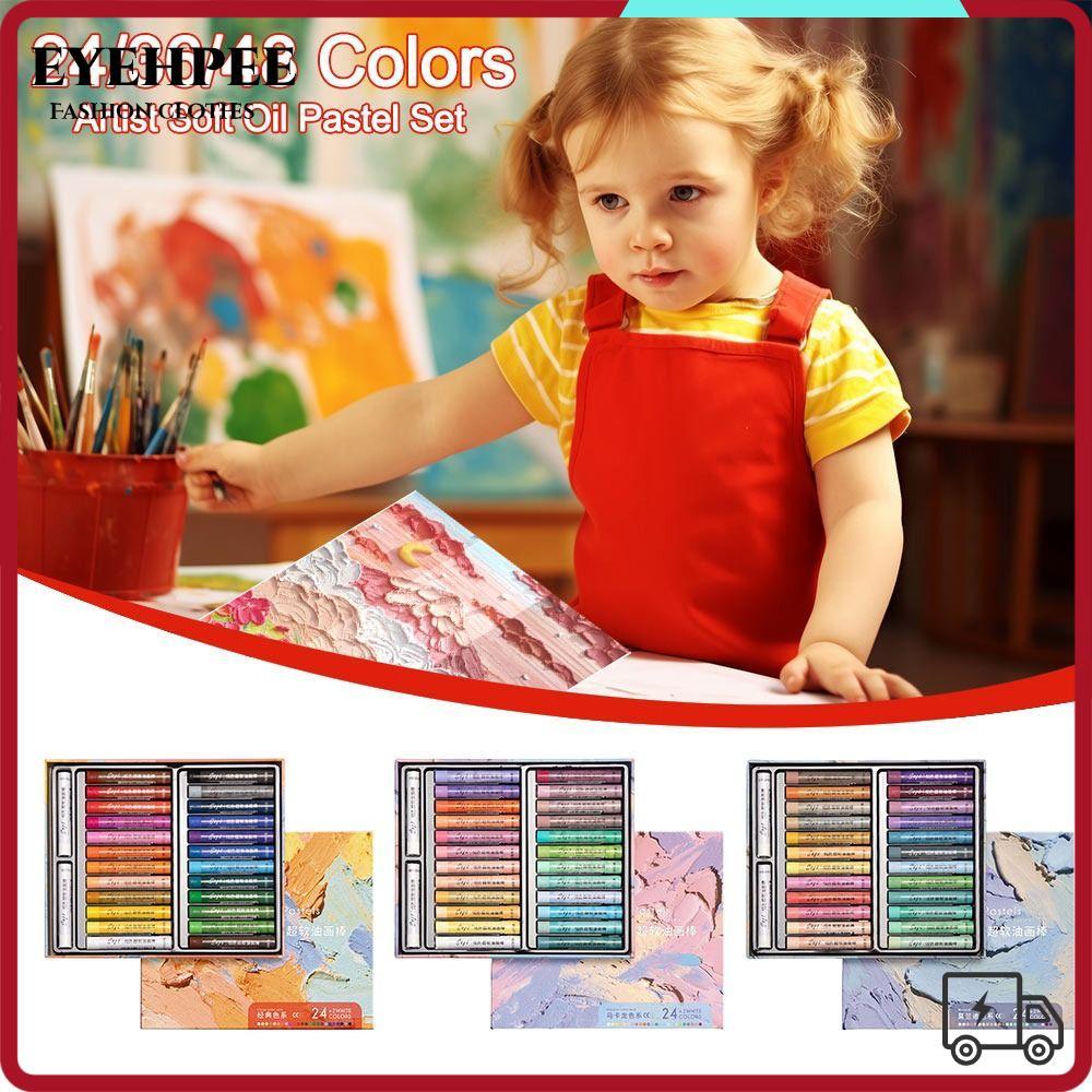 EYEHPEE Artist Soft Oil Pastel Set, Bút chì vẽ tranh màu chuyên nghiệp 24 / 36 / 48 màu, Quà tặng An