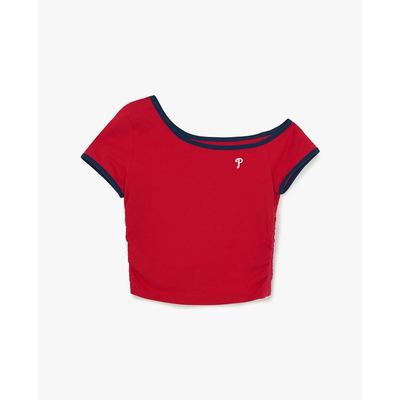 MLB - Áo trễ vai nữ tay ngắn Color_3FTSB7063-10RDN