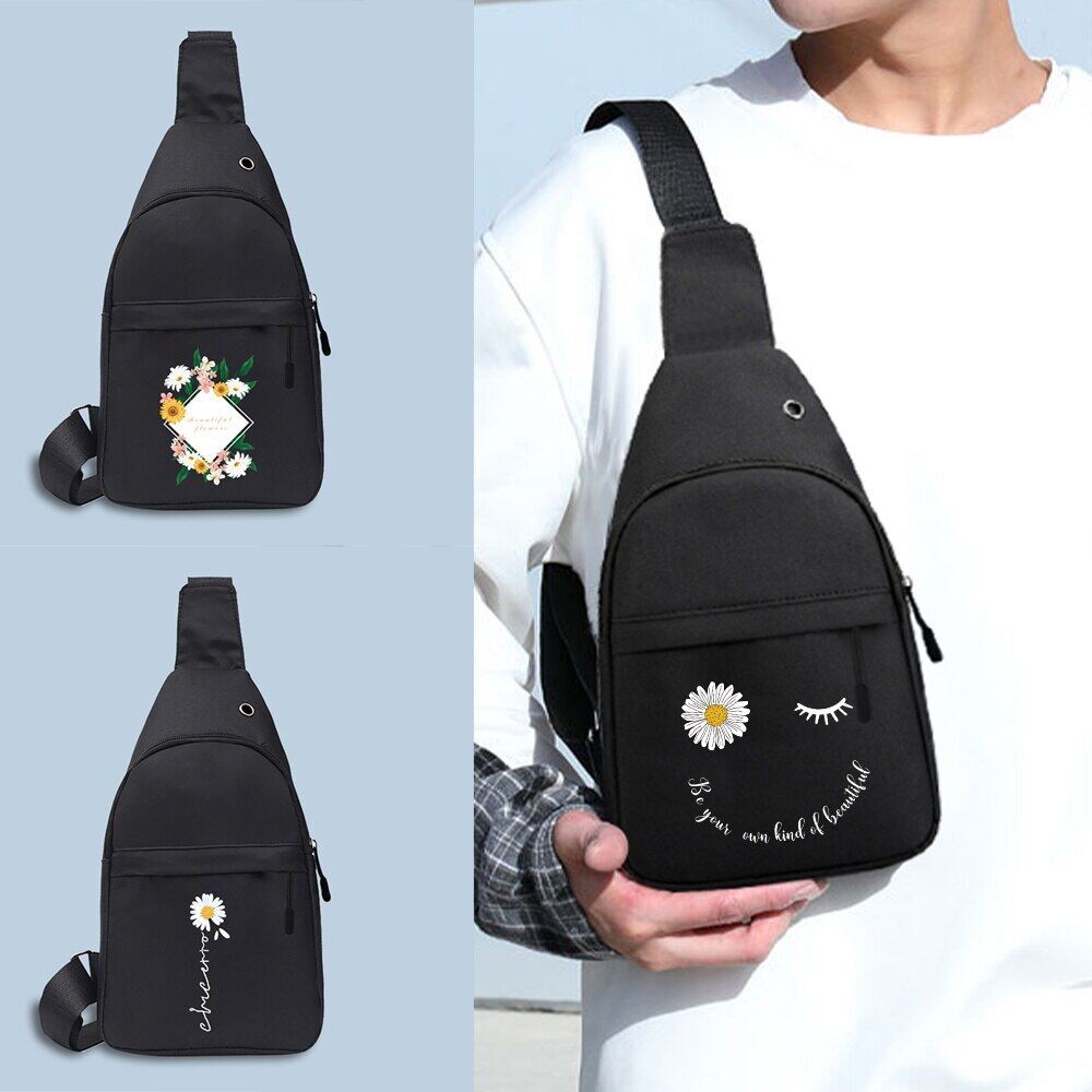 NEW Chest Bags Men's Crossbody Bags Chest Pack with USB Charging Earphones Cable Hole Backpack Women